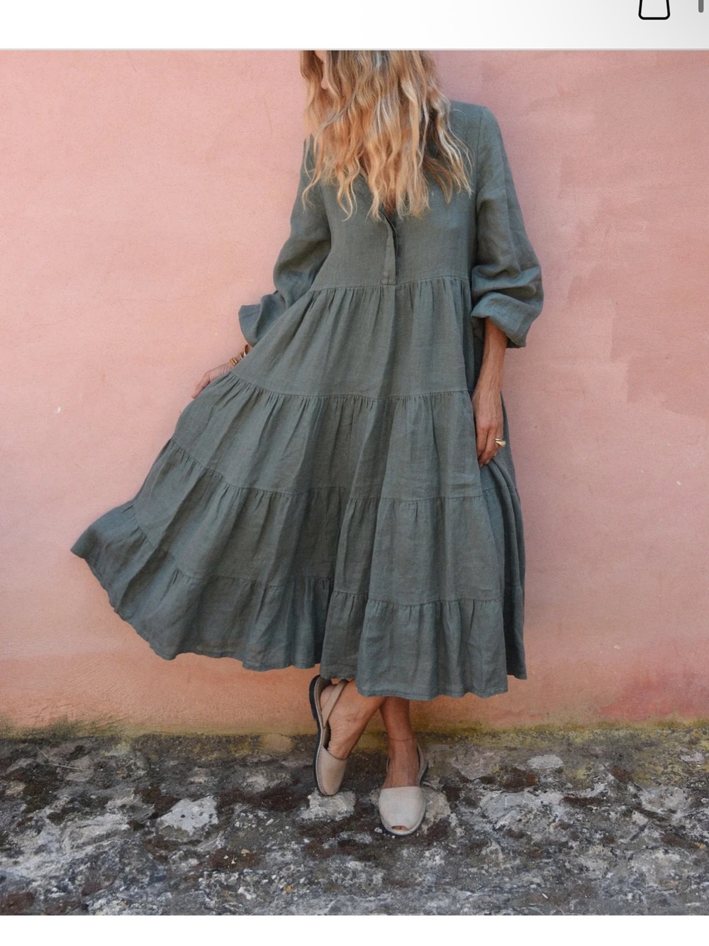Beachwood Baby Mara 100% Linen Dress - Picture 2 of 5